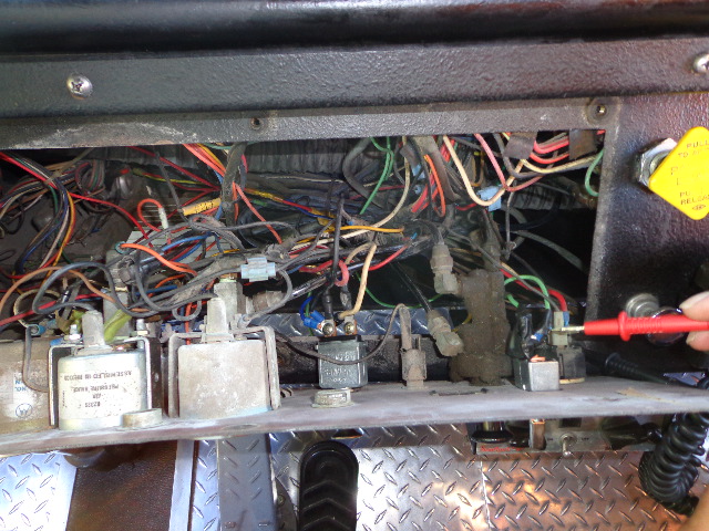 Luckily the front of the dash board came off in 3 pieces so you could work on the wiring.  This truck had a lot of electrical mysteries - some being explained by broken switches. 