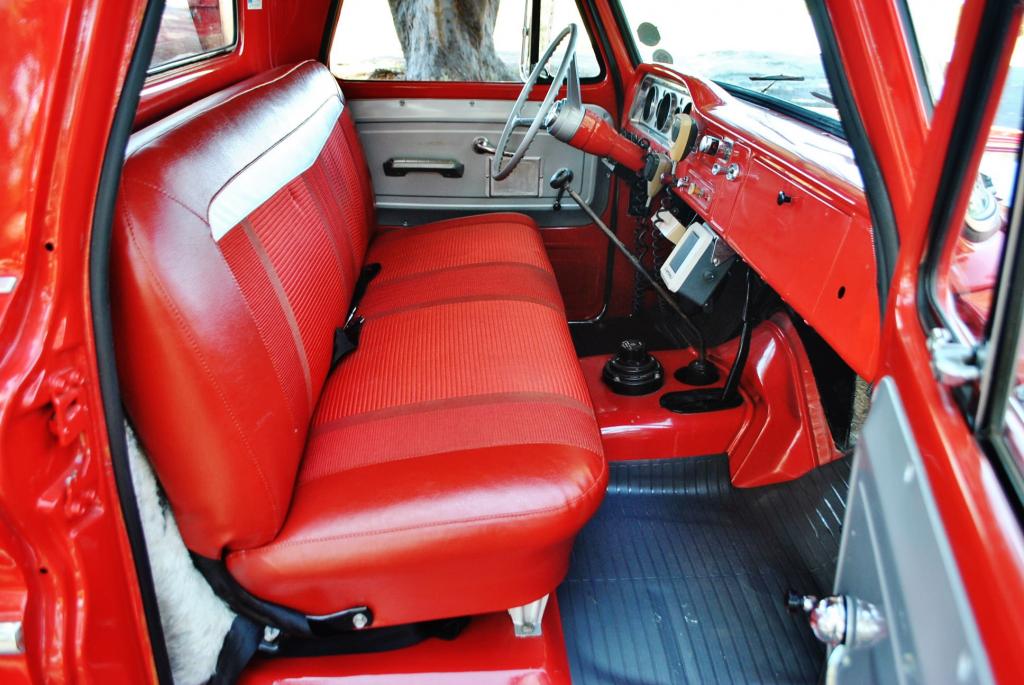 I had the interior painted red and the seat recovered